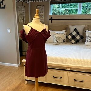 Elegant Burgundy light suede Dress